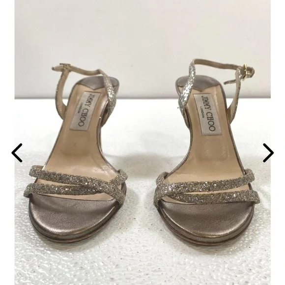 Jimmy Choo champagne/gold sling back sandals with 3”heel size36, great condition - Picture 2 of 8